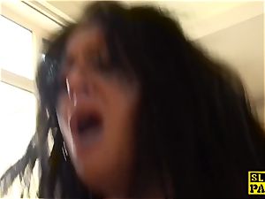 Bigtitted brit roughfucked before facial